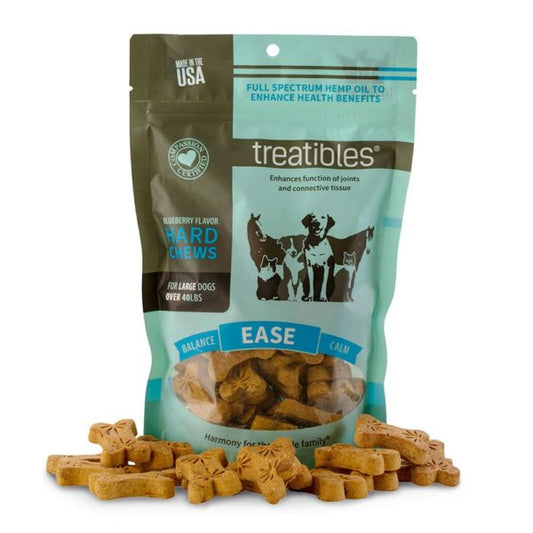 Treatibles Large Blueberry Grain Free Hard Chews 4mg - Ease