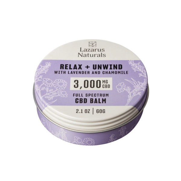 Lazarus Naturals Lavender CBD Balm - Relax + Unwind - 3000mg