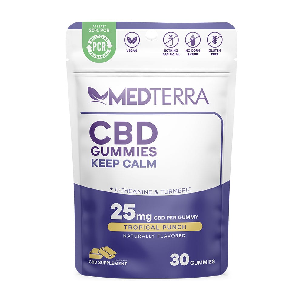 Medterra CBD Gummies - Keep Calm - Tropical Fruit 25mg 30 Count